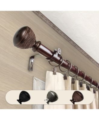 Rod Desyne - Braided Curtain Rod 1" OD 120-170 inch - Black
