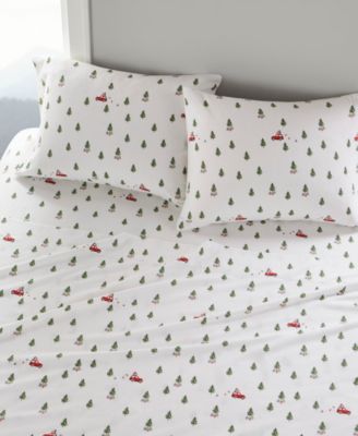 Printed Cotton Flannel 4-Pc. Sheet Set, Cal King