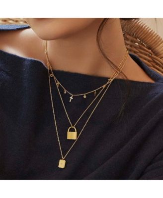 14k Gold Plated Anela Cross Necklace Holiday Gift Idea