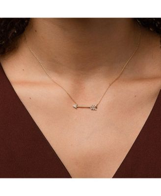 Sterling Silver 18k Gold Plated Chevron Arrow Pendant Necklace