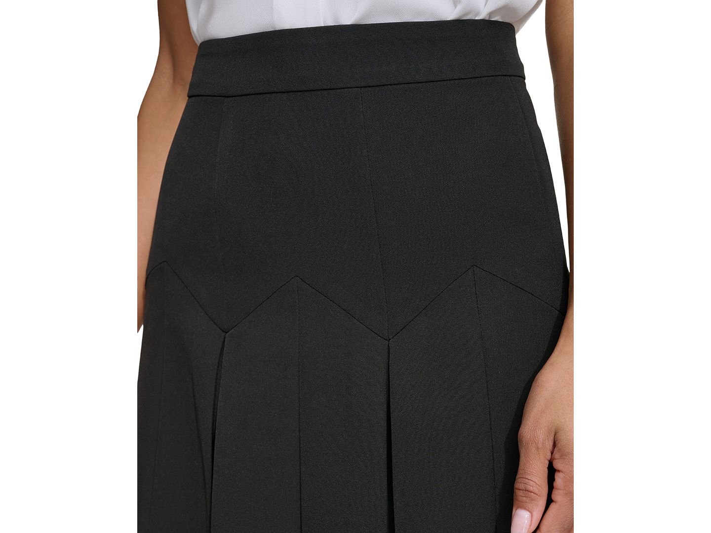 Женская юбка KARL LAGERFELD PARIS Karl Lagerfeld Petite Pleated, цвет: Чёрный — фото 4