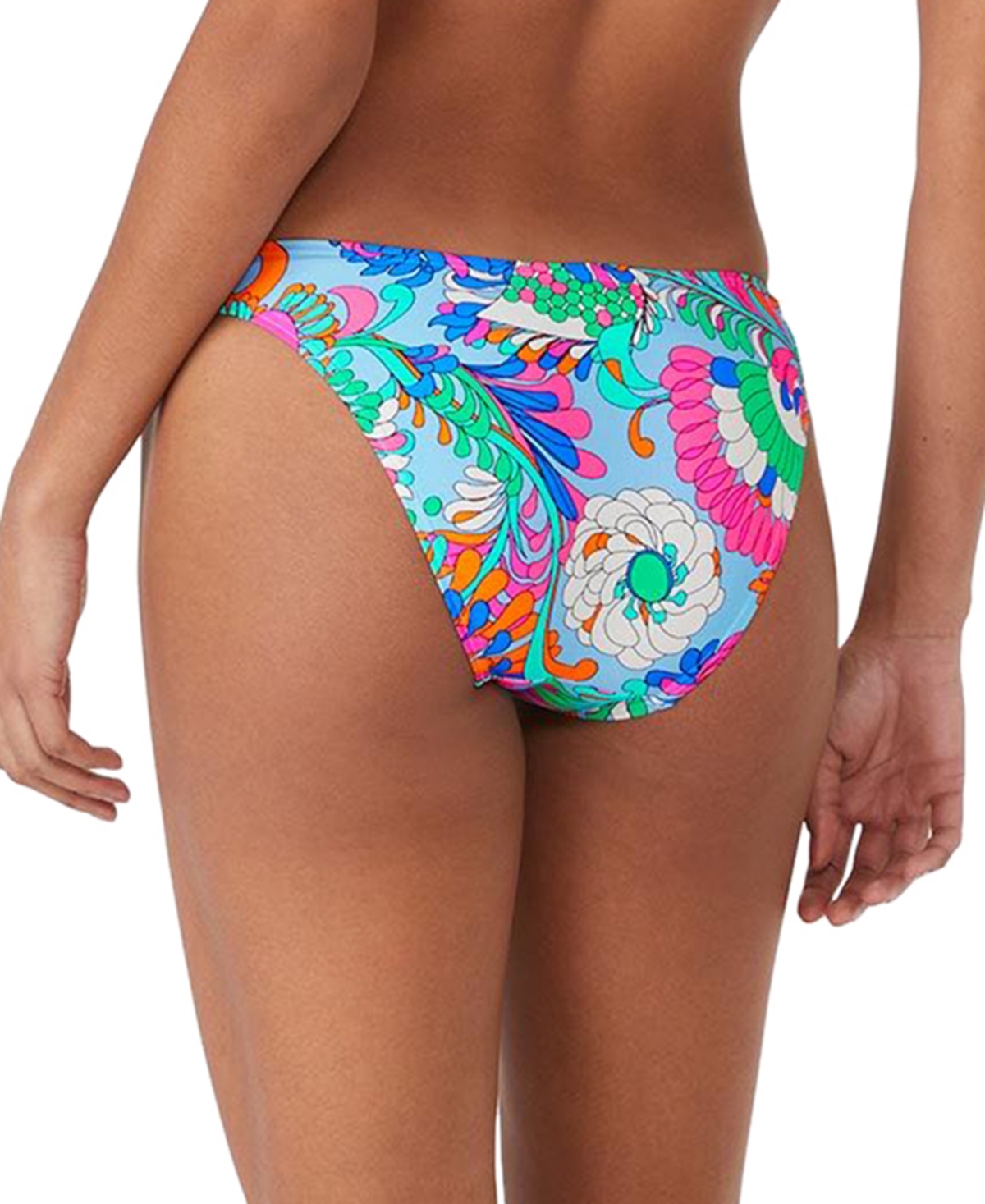 Shop Kate Spade Women's Printed High-leg Bikini Bottoms In Spring Water