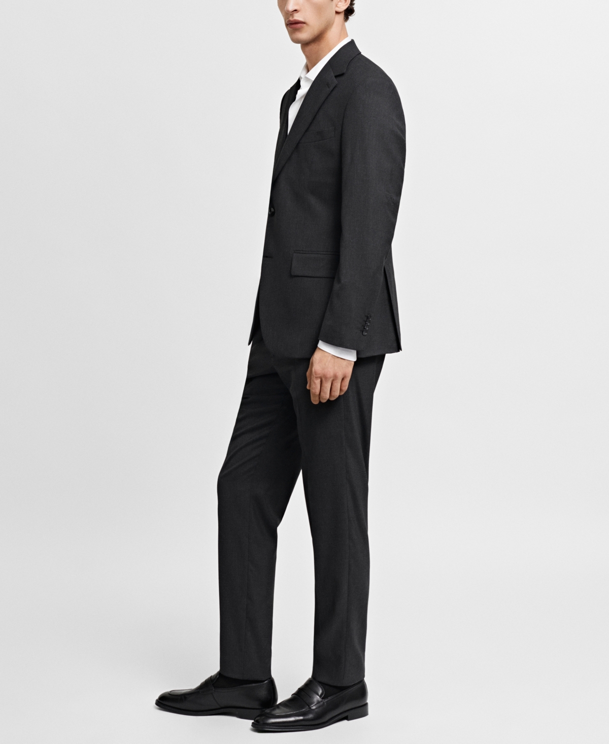 Shop Mango Men's Slim-fit Check Wool Suit Blazer In Gray