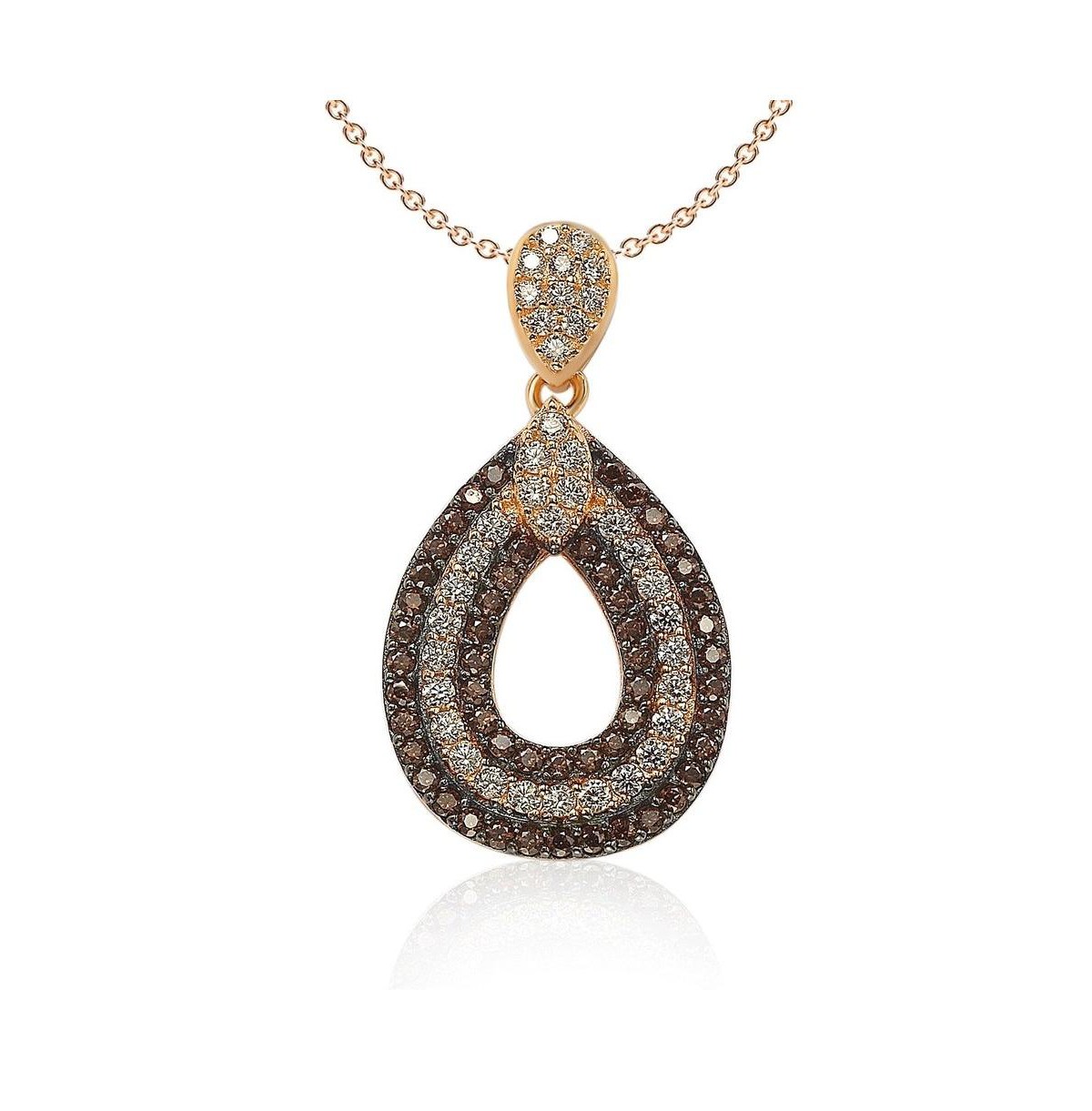 Украшения Suzy Levian New York Suzy Levian Sterling Cubic Zirconia Triple Row Tear Drop Dangle Pendant Necklace — фото 1