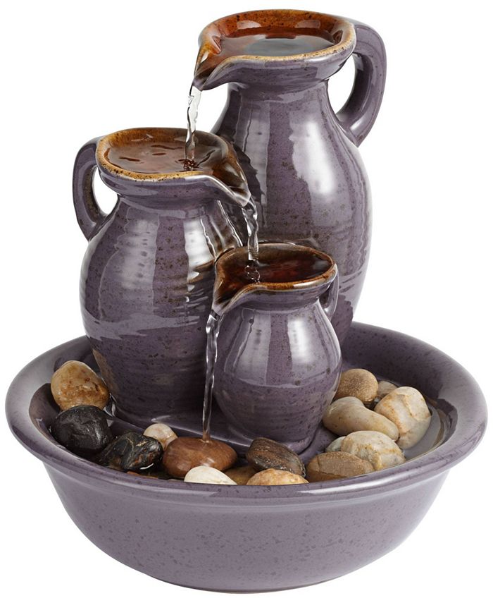 John Timberland Triple Jug Zen Indoor Cascading Small Tabletop Water