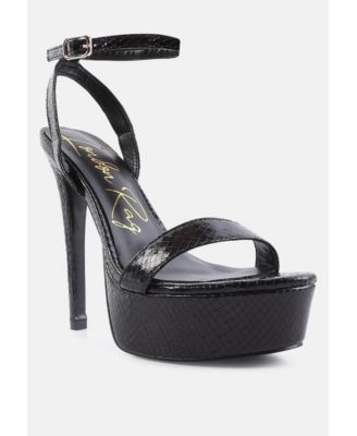 Womens Queen Bee Rhinestone Heeled Sandals