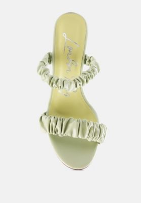 Qualie Ruched Strap Stiletto Heel Sandals