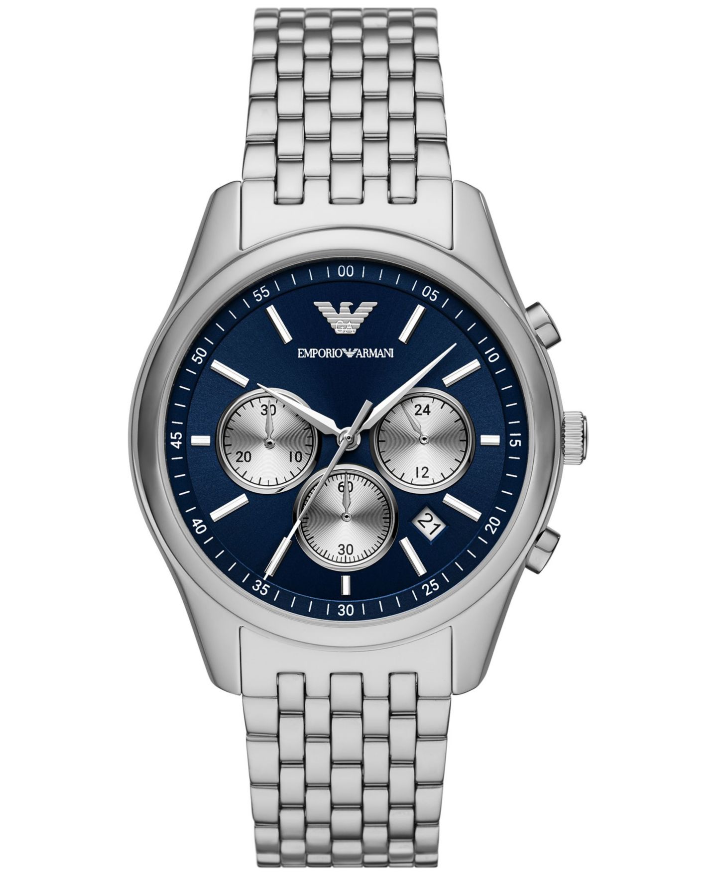 Мужские часы Emporio Armani Chronograph Stainless Steel Bracelet Watch 41mm — фото 1