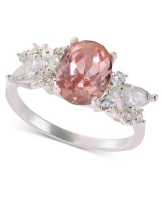 Charter Club - Silver-Tone Cubic Zirconia & Oval Color Crystal Ring