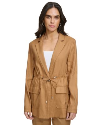 Calvin Klein - Women's Drawstring-Waist Oversized-Pocket Blazer