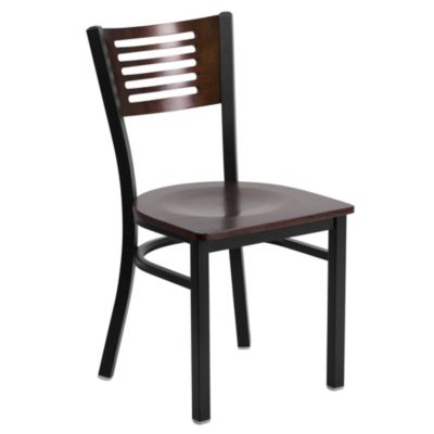 Decorative Slat Back Metal Restaurant Dining Chair