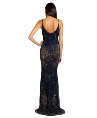 Women's Danika Floral Beaded Sheath Beaded Dress with Beaded Fringe