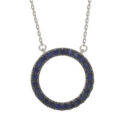 Sterling Silver Cubic Zirconia Open Circle Necklace
