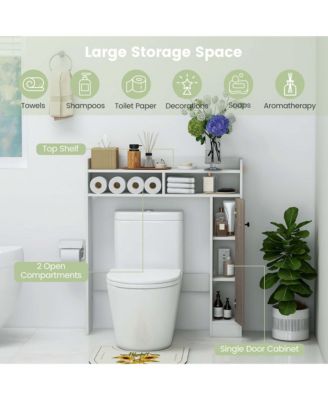 MDF Over-the-Toilet Bathroom Storage Cabinet with Adjustable Shelves