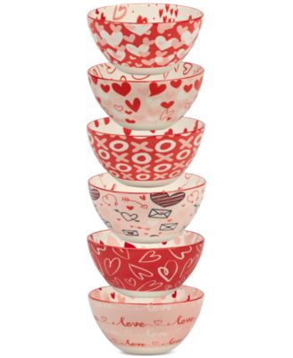 Valentine's Day Bowls, Set of 6