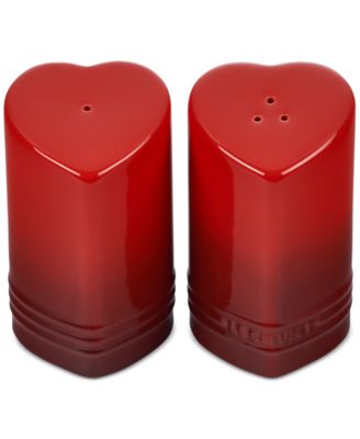 Stoneware Figural Heart Salt and Pepper Shakers, Set of 2