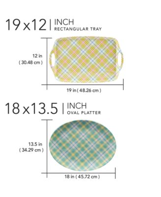 Easter Plaid Melamine Trays, Set 2