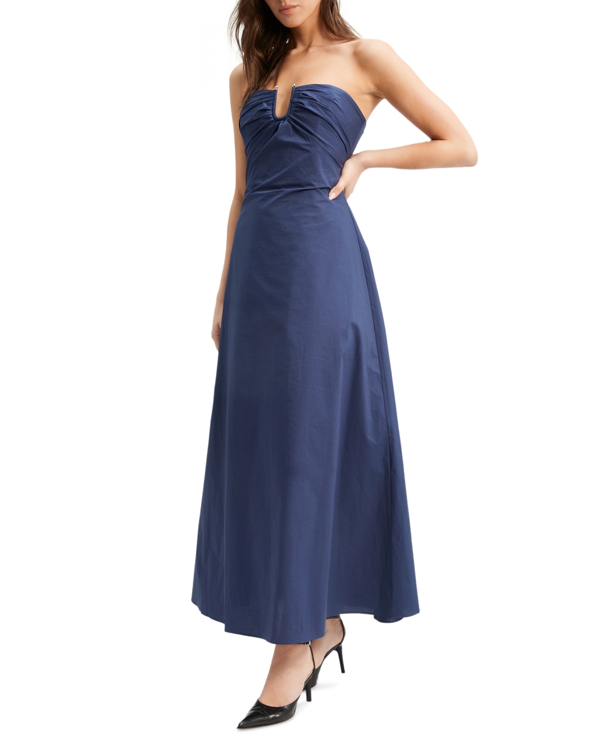 Shop Bardot Women's Lora Strapless Maxi Dress In Navy