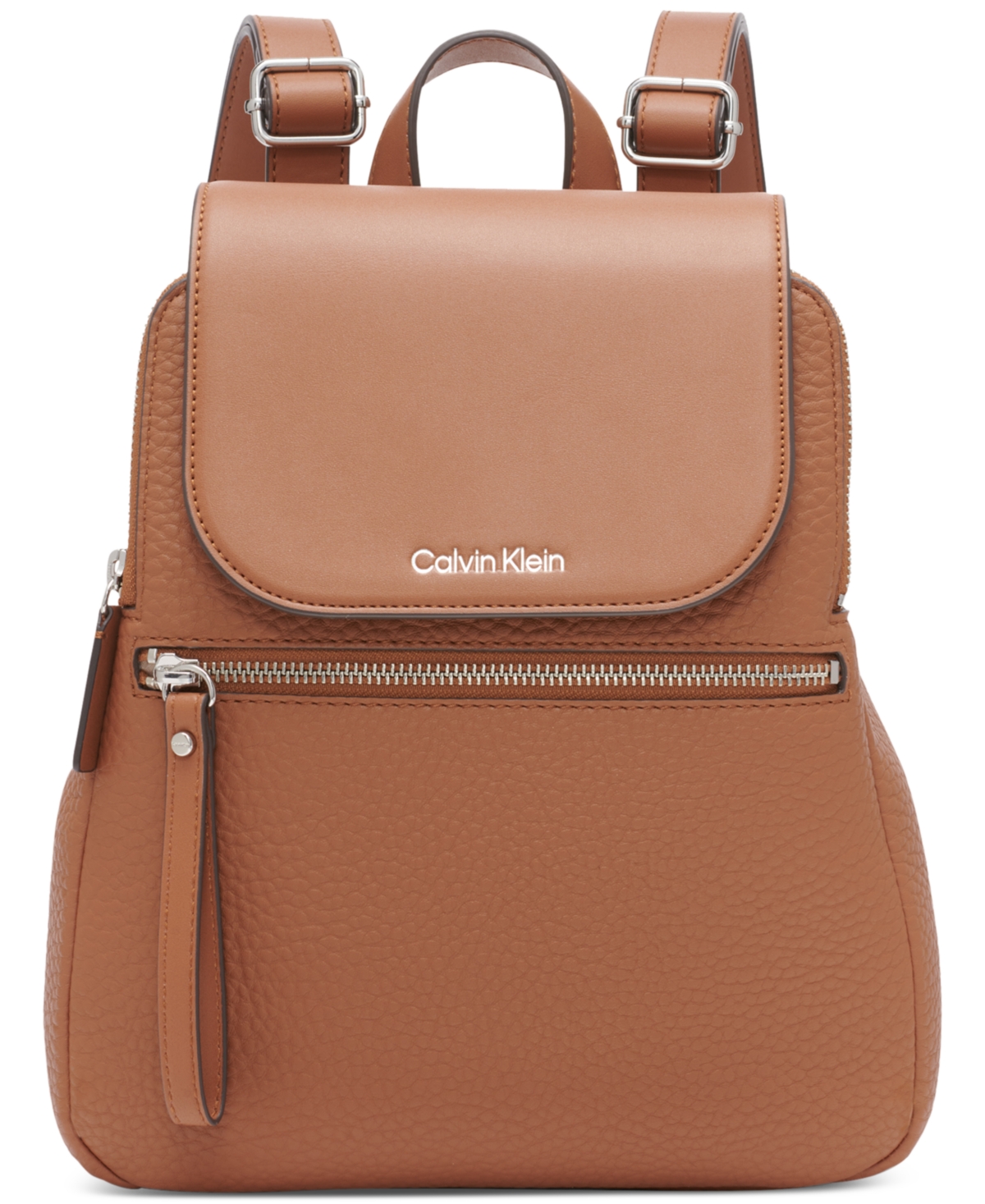 Calvin Klein Garnet Triple Compartment Backpack In Caramel