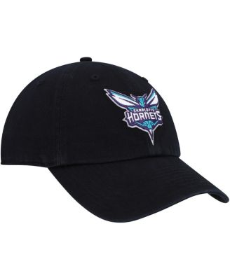 Men's Black Charlotte Hornets Team Logo Clean Up Adjustable Hat