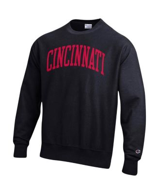 Men's Black Cincinnati Bearcats Arch Reverse Weave Pullover Sweatshirt