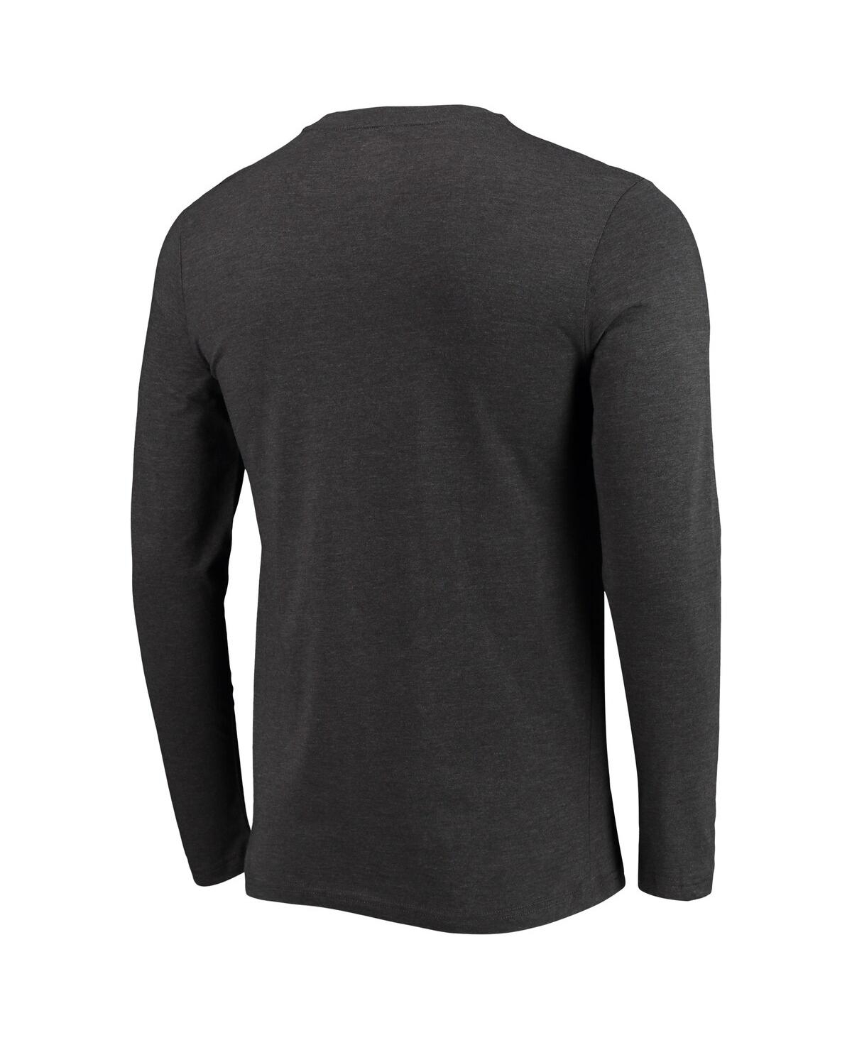 Concepts Sport Men's  Scarlet, Heathered Charcoal Distressed Rutgers Scarlet Knights Meter Long Sleev In Scarlet,heather Charcoal