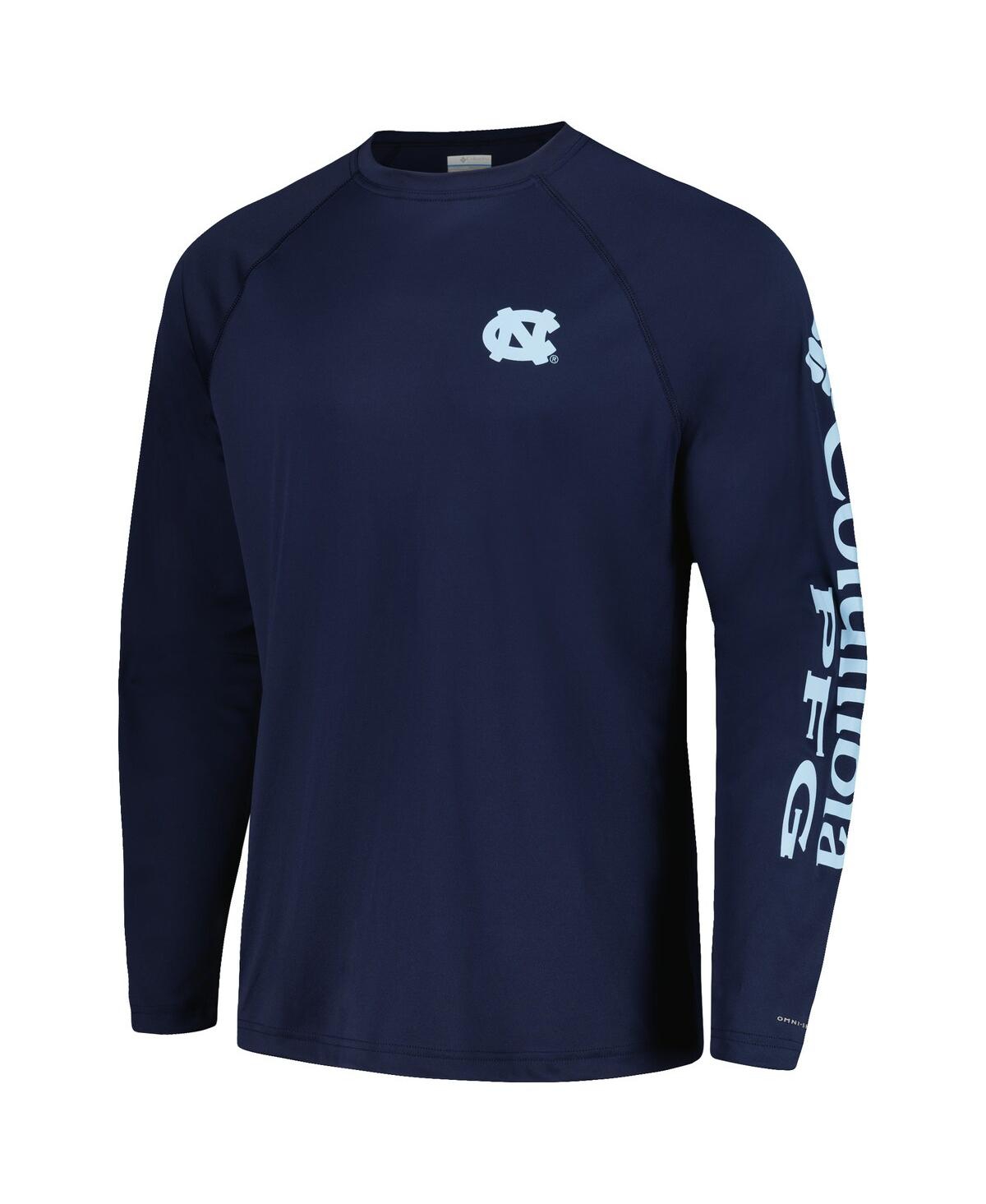 Shop Columbia Men's  Blue North Carolina Tar Heels Terminal Tackle Omni-shade Raglan Long Sleeve T-shirt