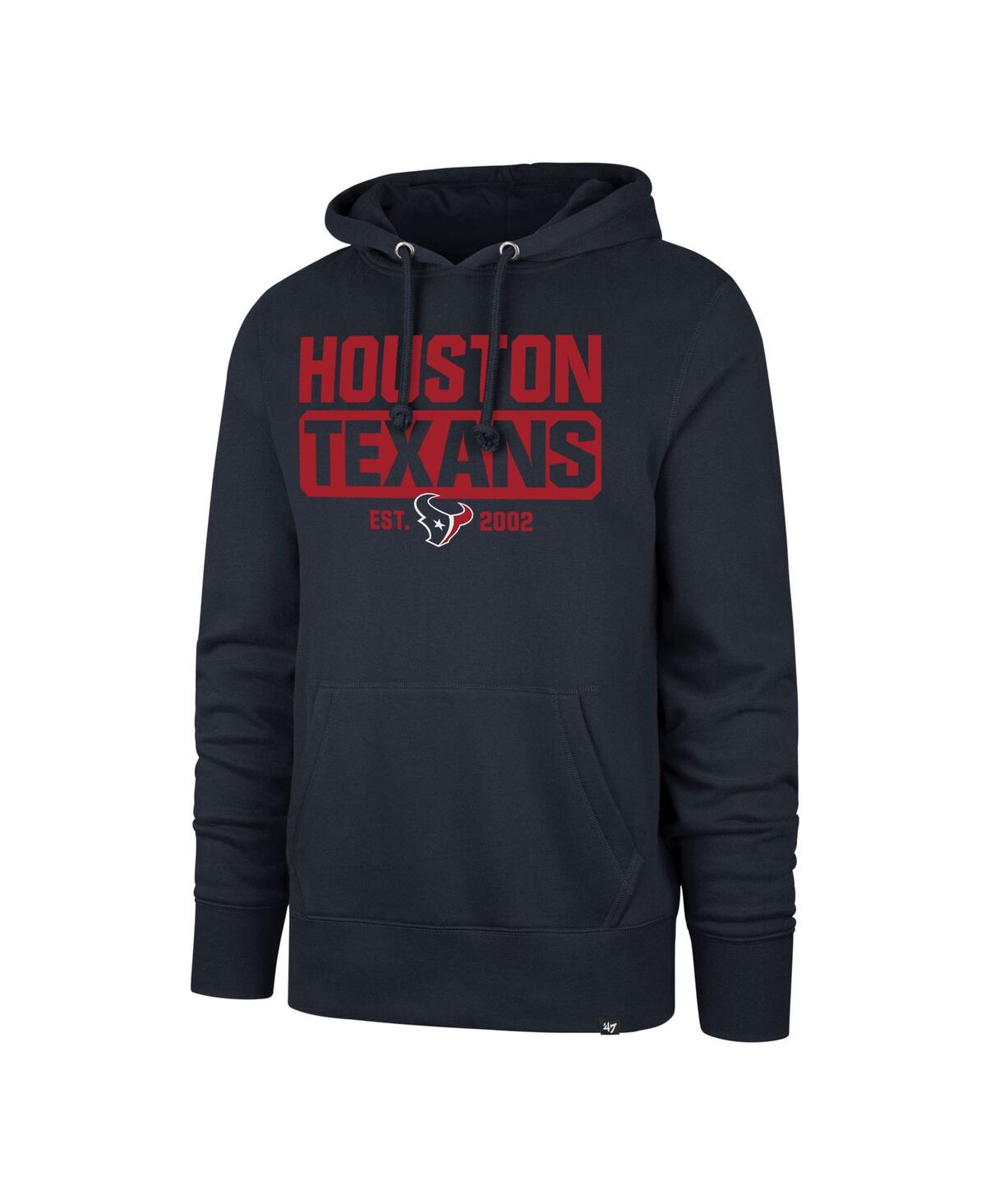 47 Brand Men's ' Navy Houston Texans Box Out Headline Pullover Hoodie