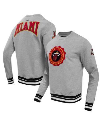 Pro Standard Men's Heather Gray Miami Heat Crest Emblem Pullover Sweatshirt