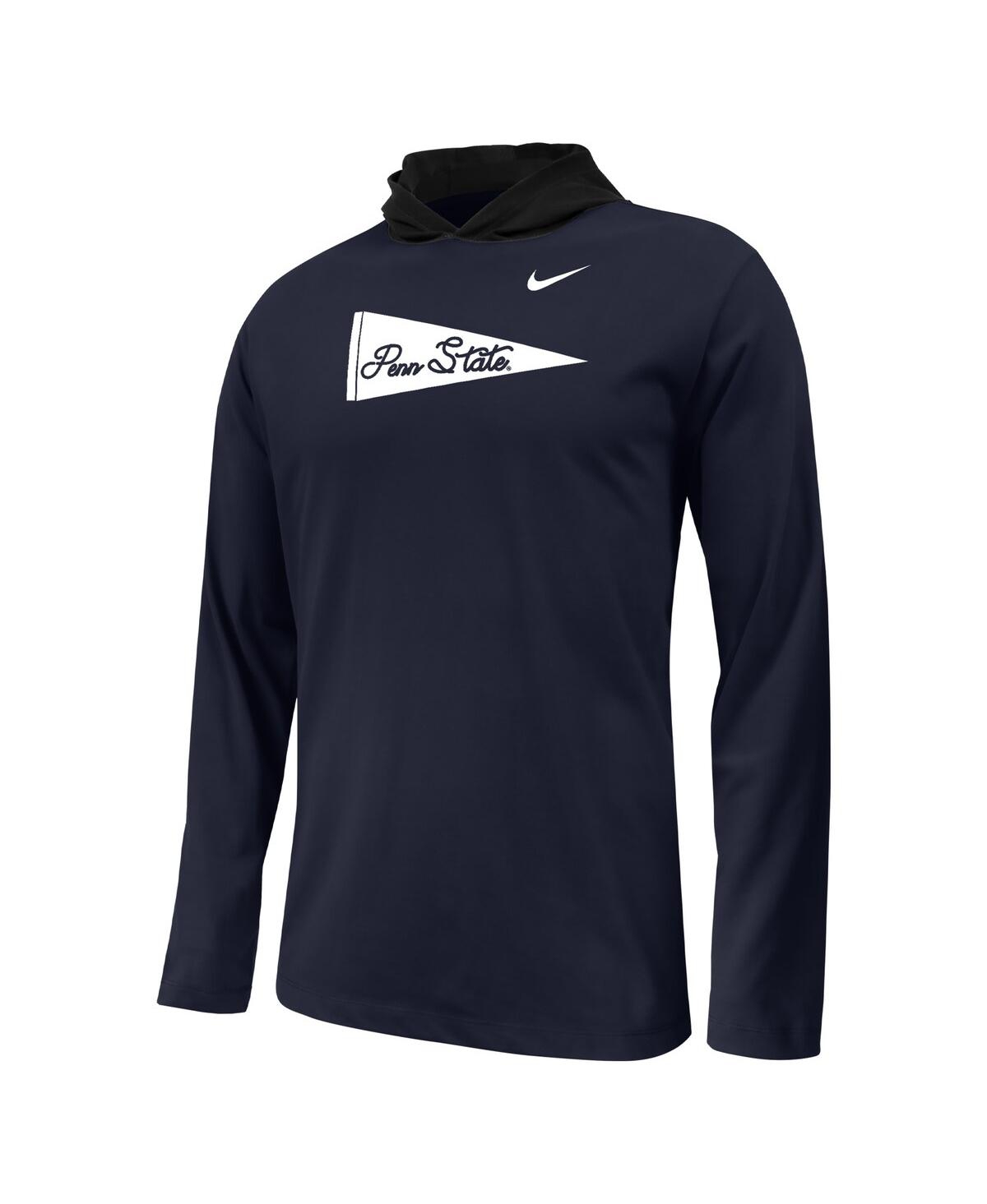 Shop Nike Big Boys  Navy Penn State Nittany Lions Sideline Performance Long Sleeve Hoodie T-shirt