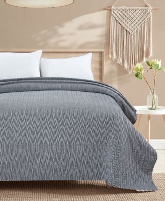 Herringbone Cotton Blanket, Full/Queen