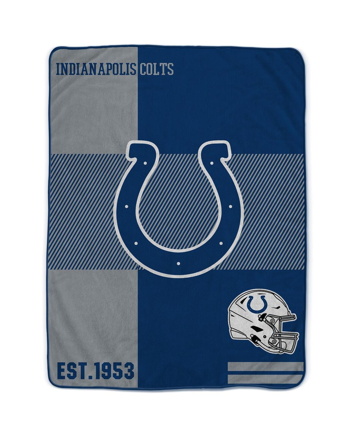 Pegasus Home Fashions Indianapolis Colts 60" X 80" Sherpa Throw Blanket In Blue,gray