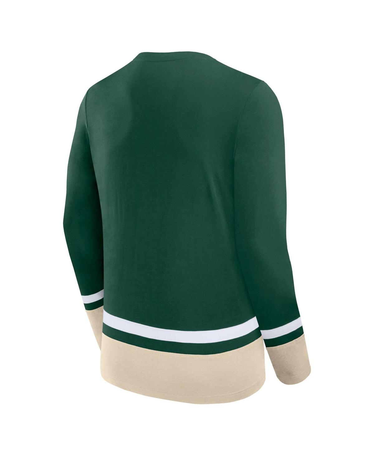 Men's FanaticsMinnesota Wild Back Pass Lace-Up Long Sleeve T-shirt - Green