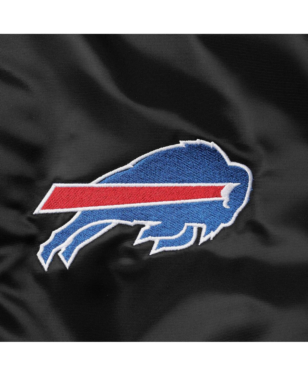 Starter Men's  Black Buffalo Bills Locker Room Satin Varsity Full-snap Jacket In Black