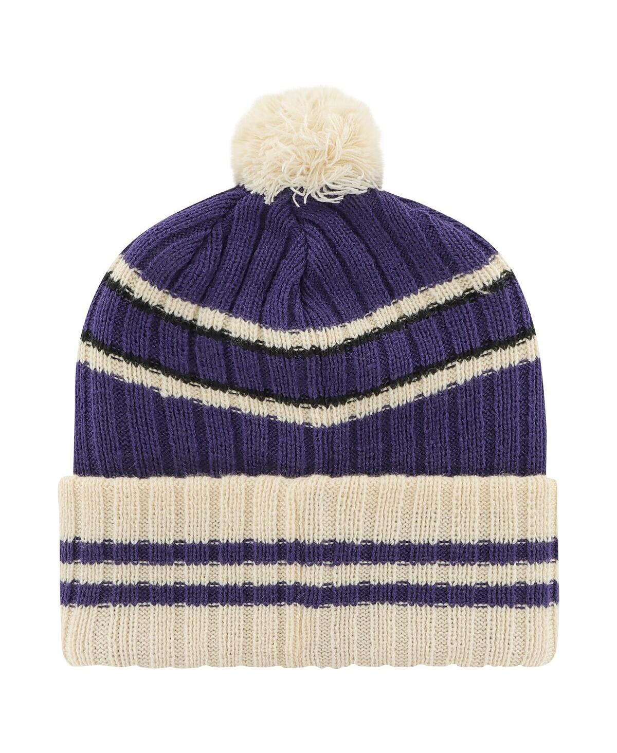 Men's '47 Brand Cream Minnesota Vikings No Huddle Cuffed Knit Hat with Pom - Cream