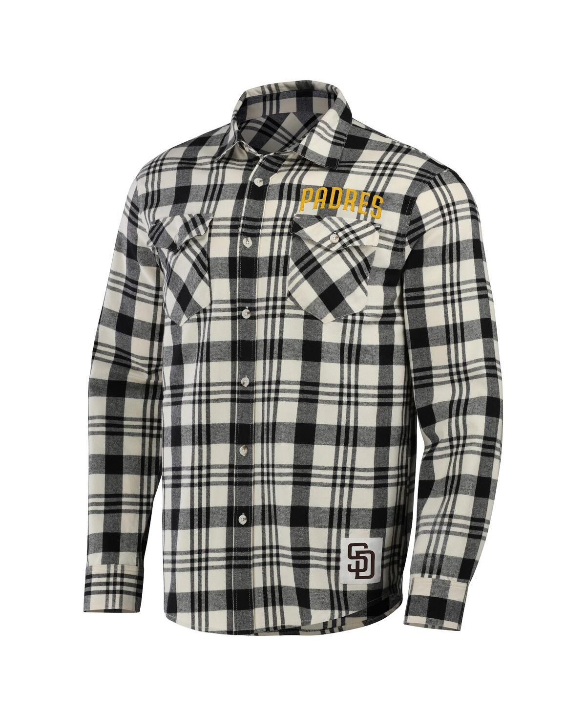 Shop Fanatics Men's Darius Rucker Collection By  Black San Diego Padres Plaid Flannel Button-up Shirt