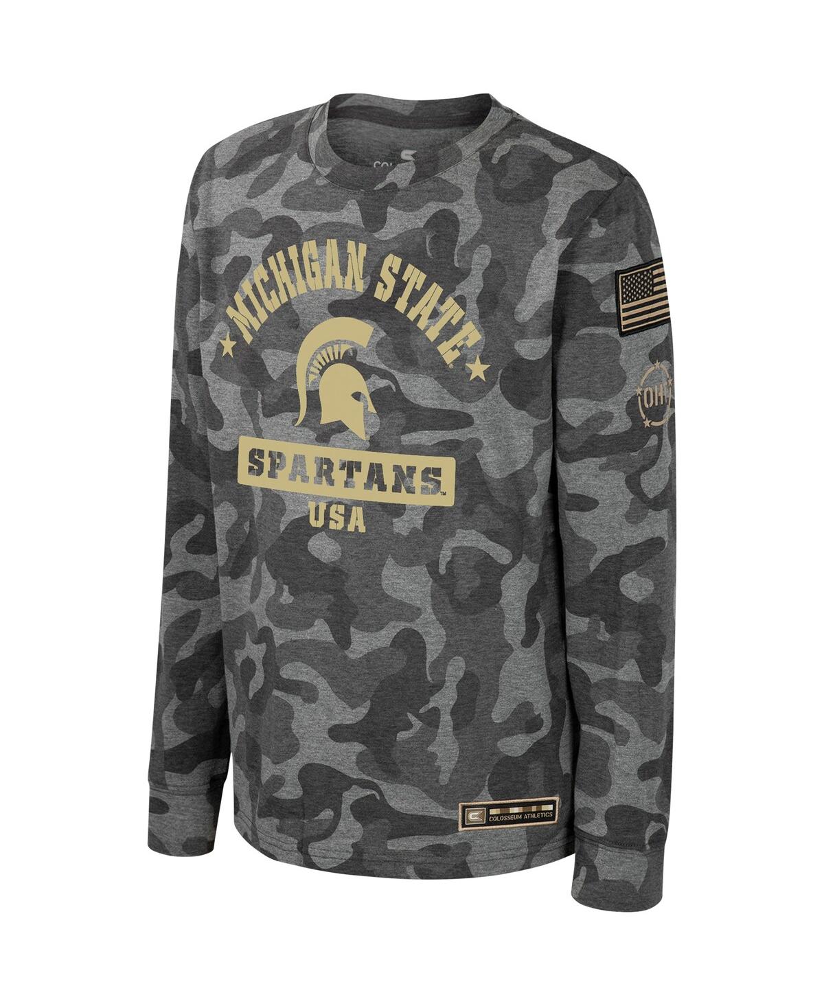 Shop Colosseum Big Boys  Camo Michigan State Spartans Oht Military-inspired Appreciation Dark Star Long Sl