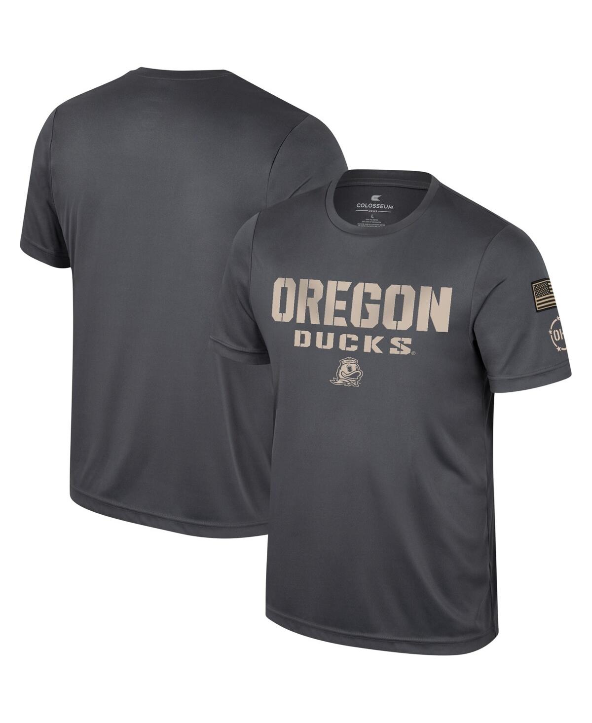 Men's Colosseum Charcoal Oregon Ducks Oht Military-Inspired Appreciation T-shirt - Charcoal