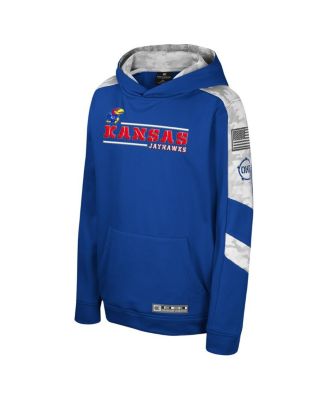 Big Boys Royal Kansas Jayhawks OHT Military-Inspired Appreciation Cyclone Digital Camo&nbsp;Pullover Hoodie