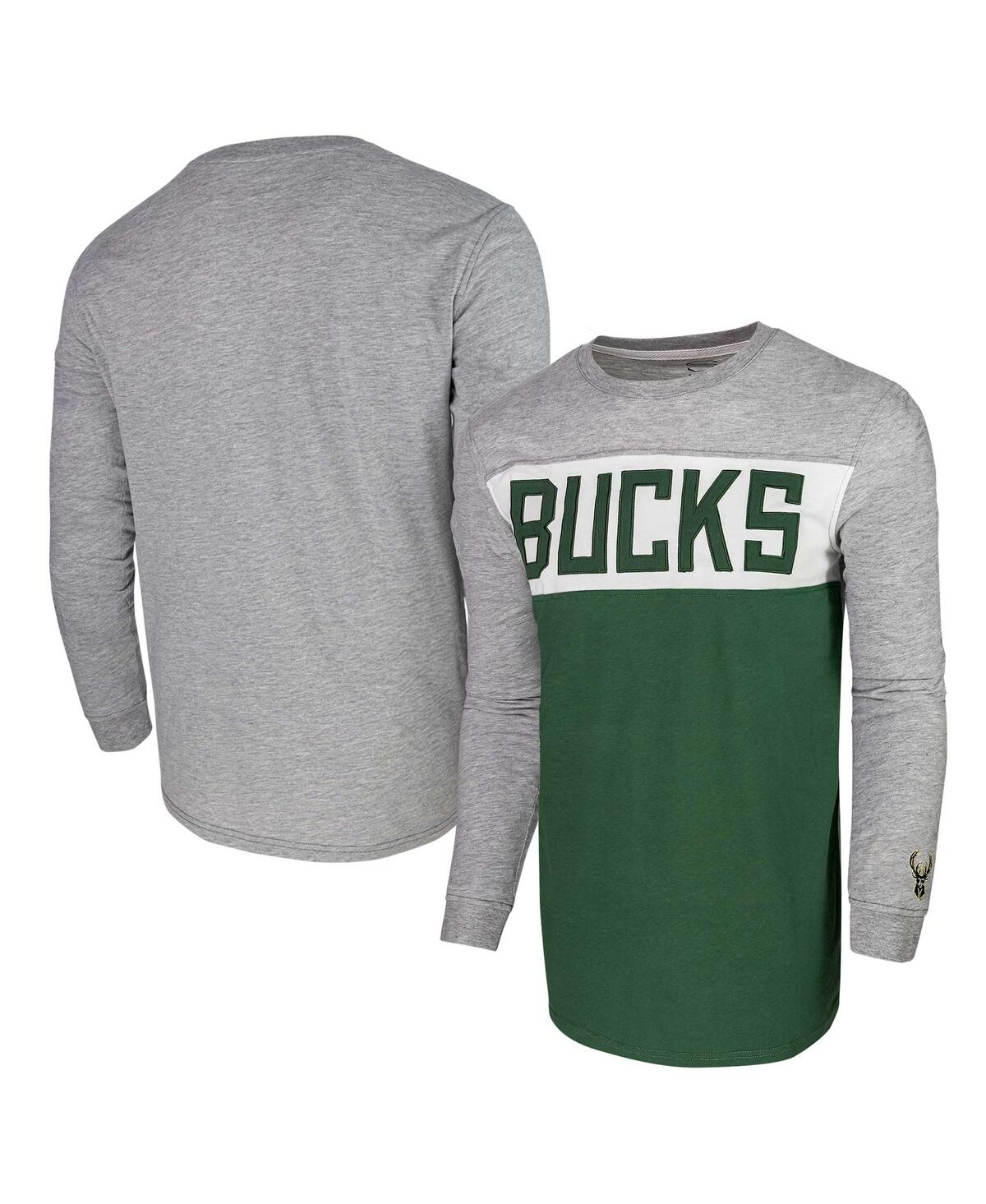 Stadium Essentials Men's And Women's Heather Gray Milwaukee Bucks Loge Long Sleeve T-shirt