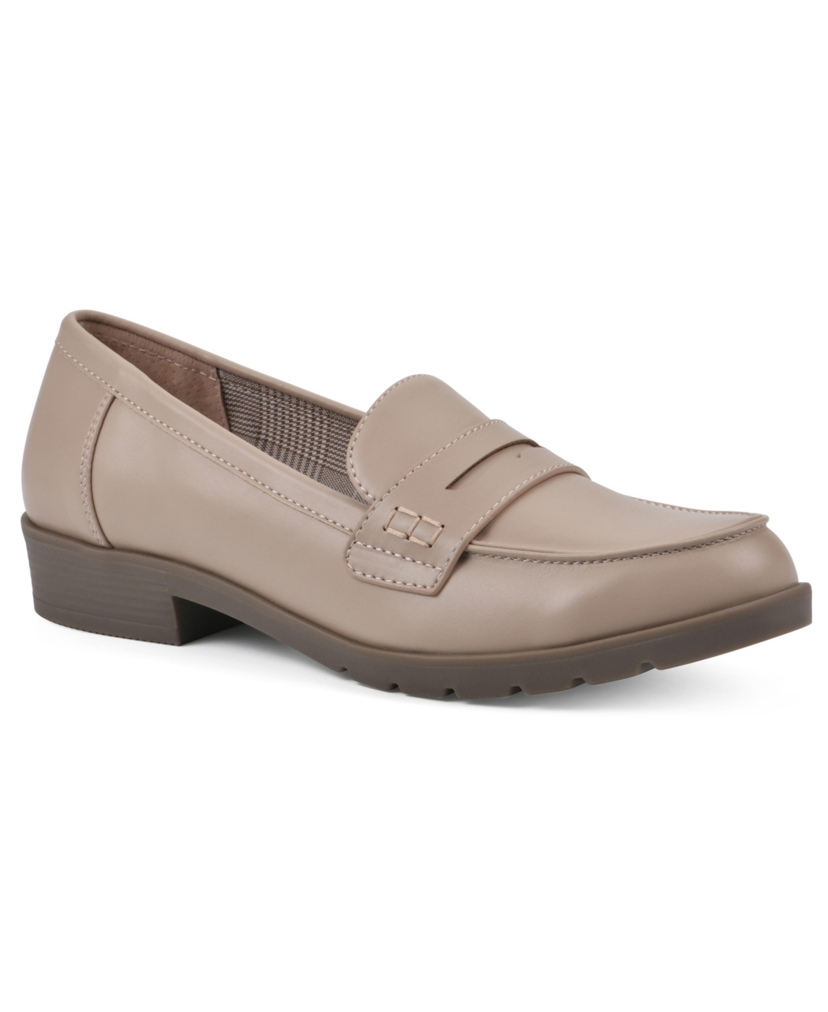 Shop Cliffs By White Mountain Women's Galah Block Heel Loafer In Taupe Smooth