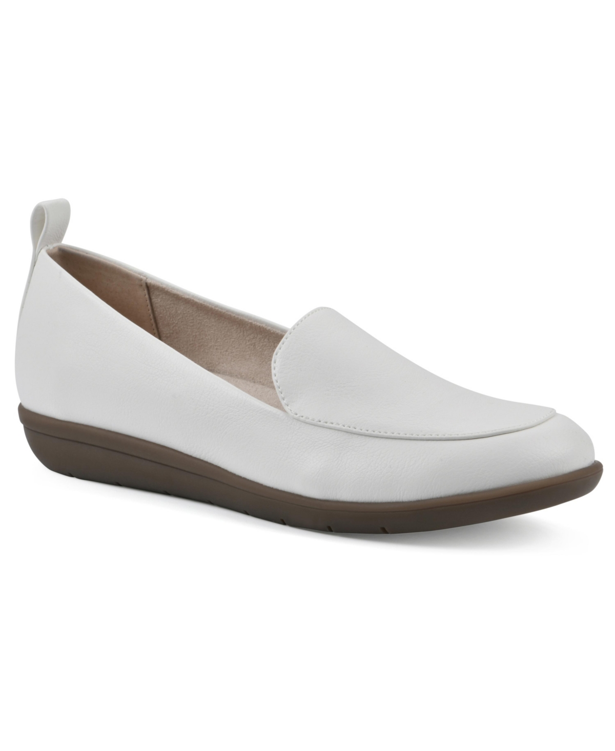 Shop Cliffs By White Mountain Women's Twiggy Moc Loafer In White Grainy
