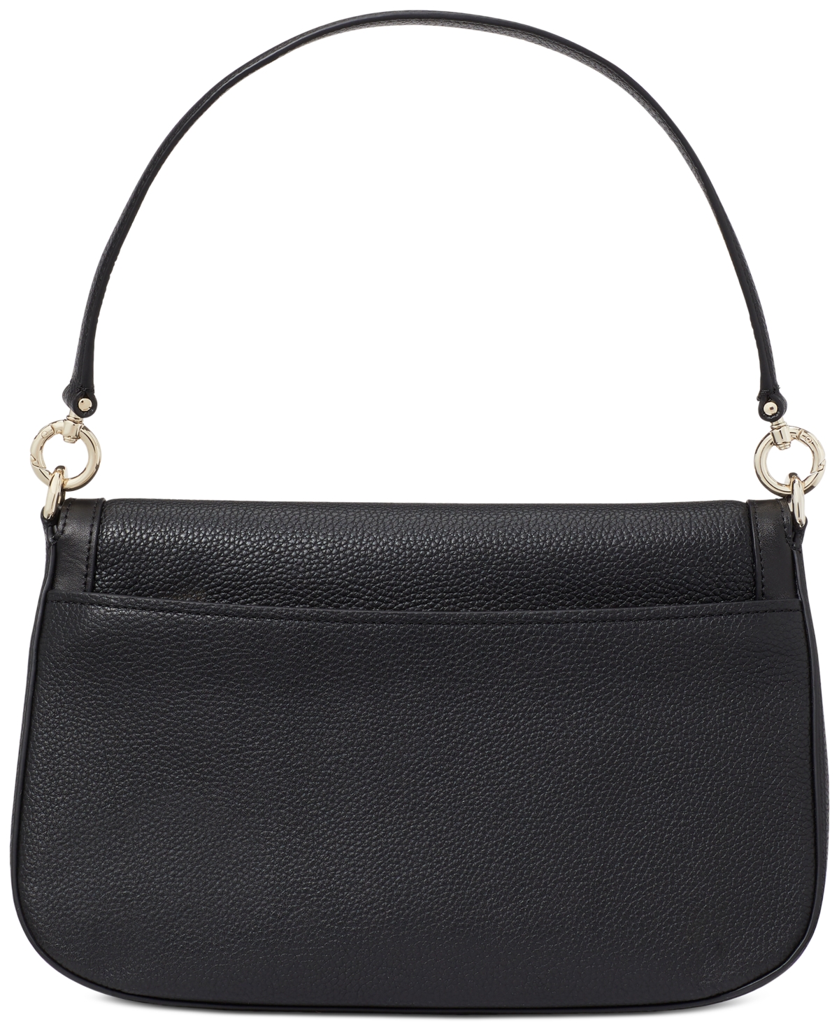 Shop Kate Spade Hudson Pebbled Leather Flap Small Shoulder Bag In Black