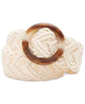 Steve Madden - Marble Buckle Macrame Belt