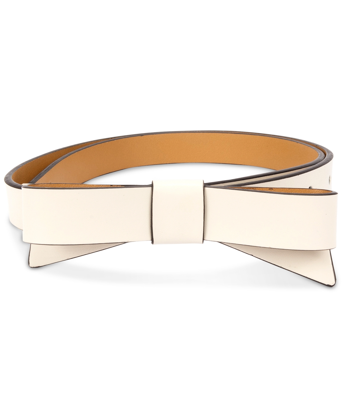 Women's Leather Bow Belt - Parchment