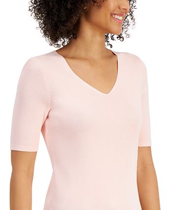 Anne Klein Ity Ls Button Cuff W/ V-Neck Collar