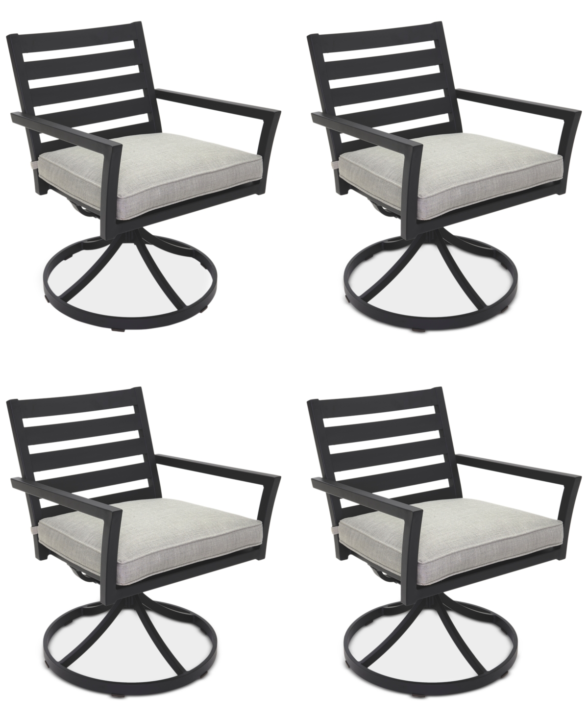 Agio Astaire Outdoor 4-pc Swivel Chair Bundle Set In Oyster Light Grey