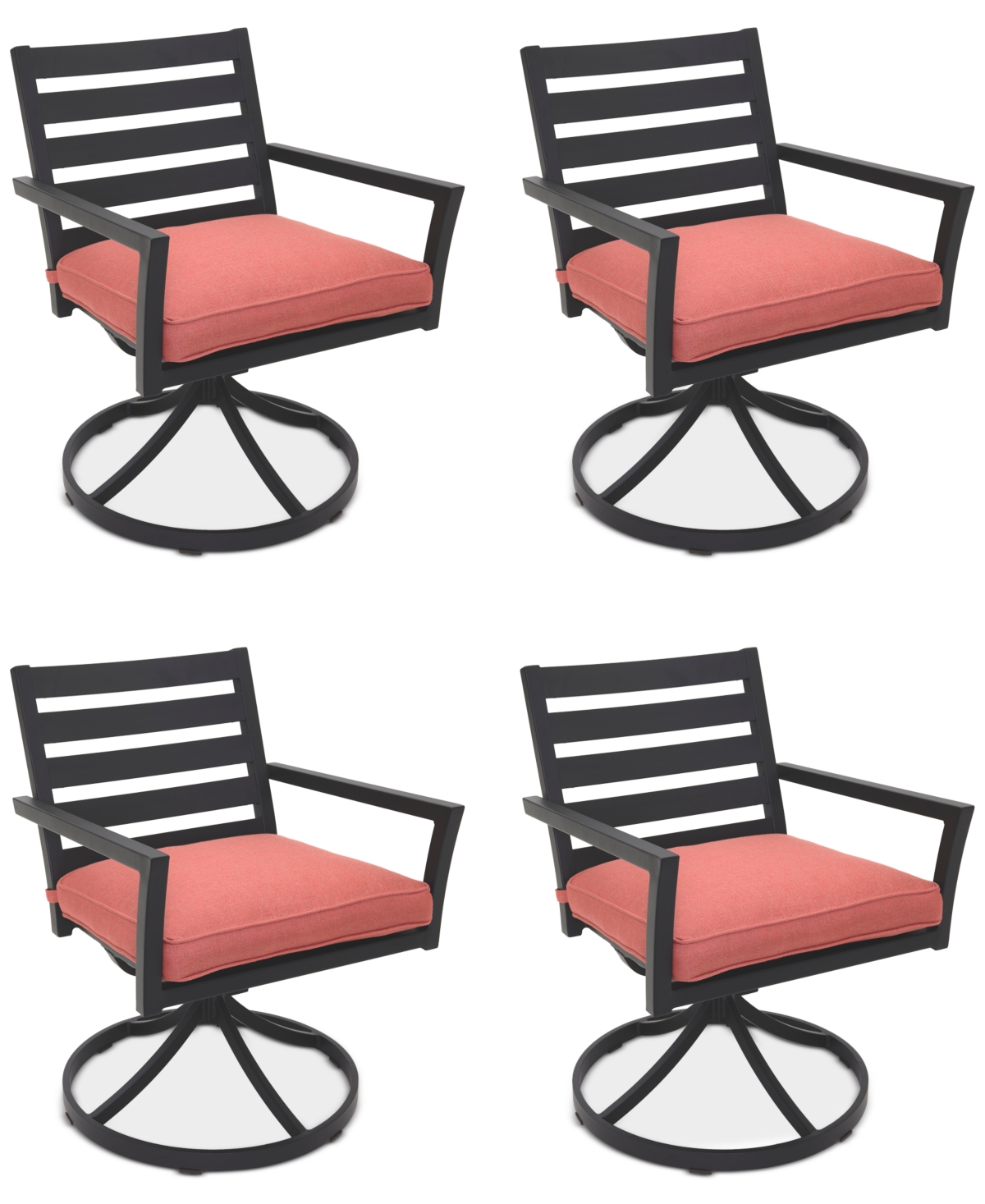 Agio Astaire Outdoor 4-pc Swivel Chair Bundle Set In Peony Brick Red