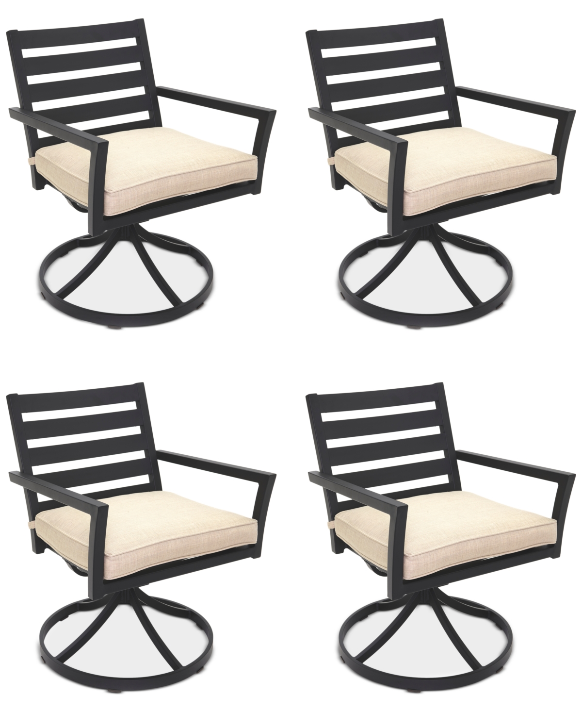 Agio Astaire Outdoor 4-pc Swivel Chair Bundle Set In Straw Natural