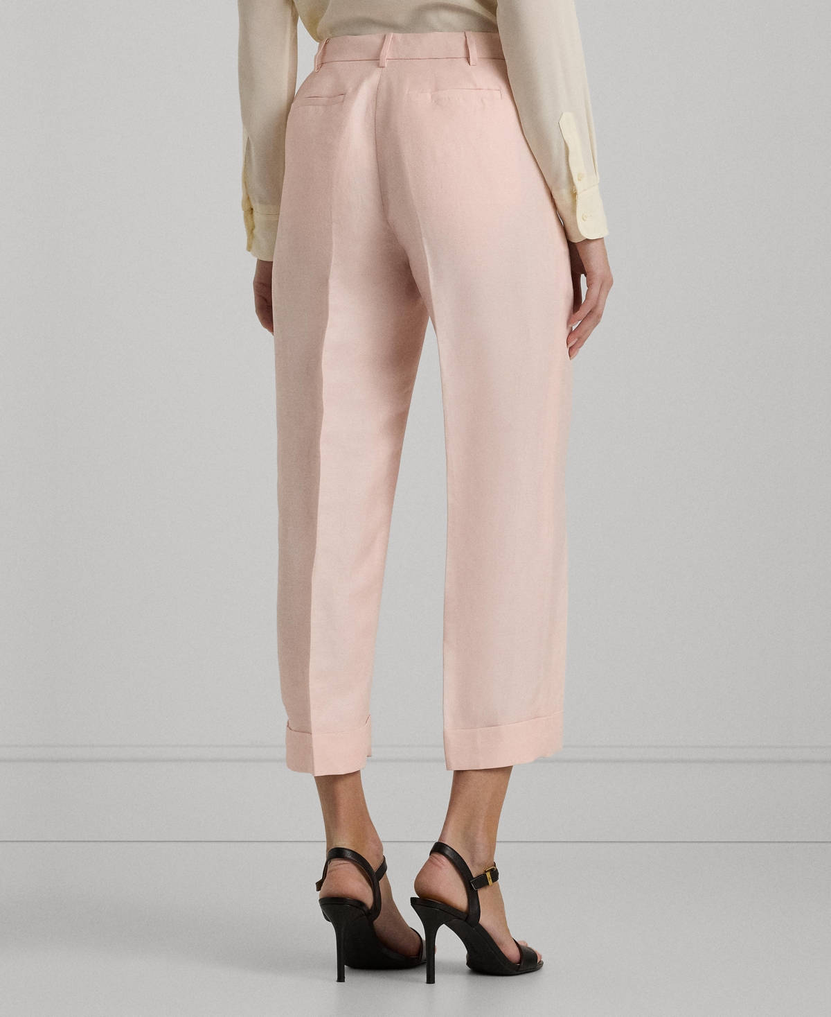 Shop Lauren Ralph Lauren Women's Cropped Twill Pants In Pink Opal